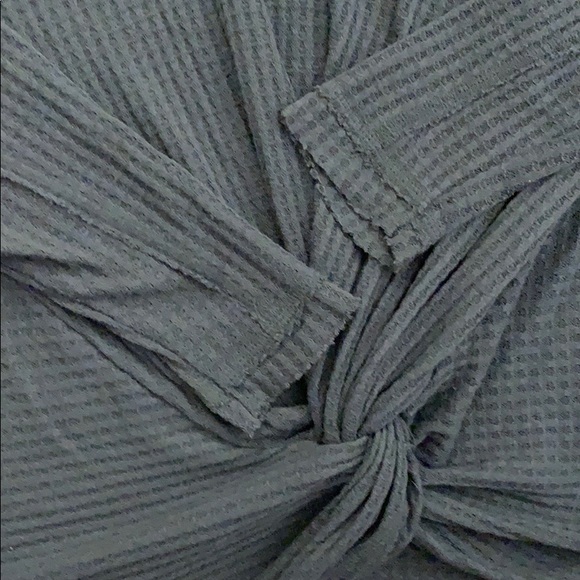 Anthro Akemi & Kin Teal V-Neck Knot Shirt - Picture 10 of 12